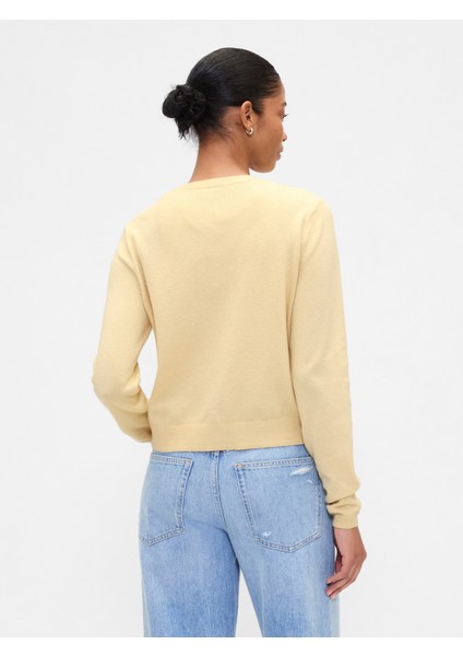 Kadın Sarı Cashsoft Bisiklet Yaka Hırka indirimleri