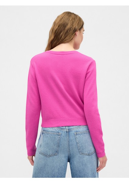 Kadın Pembe Cashsoft Bisiklet Yaka Hırka indirimleri