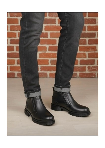 Taşpınar %100 Hakiki Deri Erkek Günlük Kışlık Kauçuk Kaymaz Taban Rahat Çift Fermuarlı Klasik Bot 40-44 fiyatları