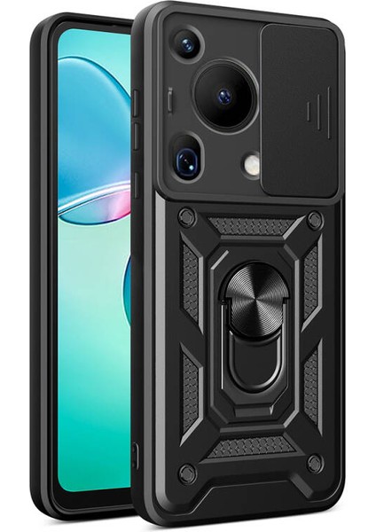 Huawei Pura 70 Ultra Kılıf Magnetik Standlı Kamera Korumalı Slide Sürgülü Cover Kapak