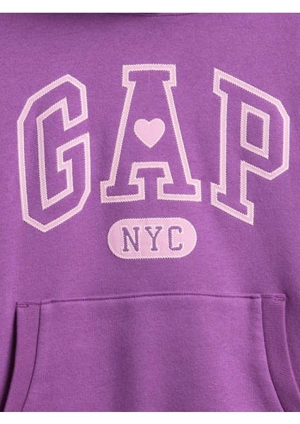 Kız Çocuk Mor Vintagesoft Oversized Gap Logo Sweatshirt fiyatları