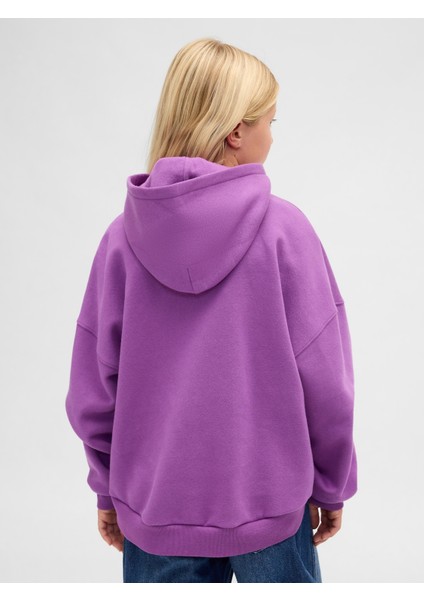 Kız Çocuk Mor Vintagesoft Oversized Gap Logo Sweatshirt fırsatları