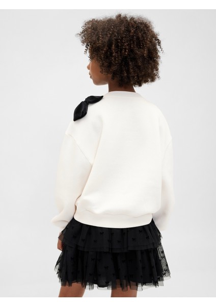 Kız Çocuk Krem Süslü Dolman Sweatshirt fırsatları