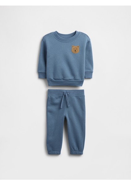 Bebek Mavi Fleece Two-Piece Outfit Set