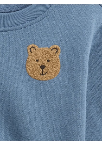 Bebek Mavi Fleece Two-Piece Outfit Set fiyatları