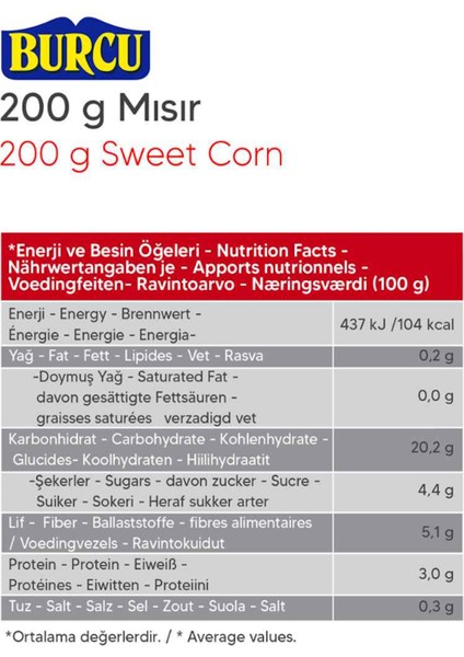 Süt Mısır 200 gr x 3 Adet fiyatları
