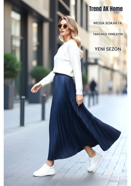 Beli Lastikli Piliseli Etek - Renk Larcivert ( Standart Beden ) fiyatları