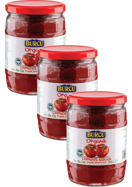 Organik Domates Salçası 600 gr (Cam Kavanoz) x 3 Adet