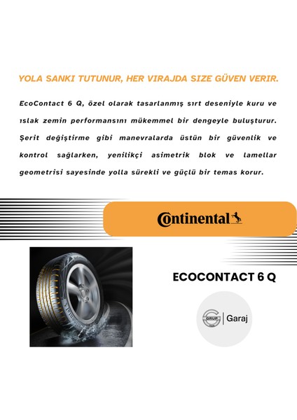 215/50R18 92W Fr Continental ECOCONTACT6Q - Yaz Lastiği 2024 Üretimi ***grupgaraj Güvencesıyle*** fırsatları