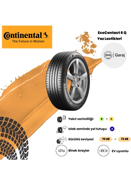 215/50R18 92W Fr Continental ECOCONTACT6Q - Yaz Lastiği 2024 Üretimi ***grupgaraj Güvencesıyle***