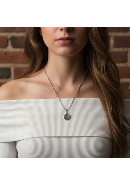 Minimal Orak Çekiç Gümüş Kaplama Kolye Ucu