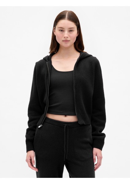 Kadın Siyah Cashsoft Hırka