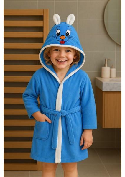 Softkids Pamuklu Kapşunu Desenli Çocuk Bornozu fiyatları