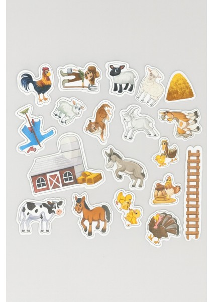 Manyetik Çiftlik Oyunu 87 Parça Sticker Manyetik Hayvanlar Sebzeler Çocuk Eğitici Set indirimleri