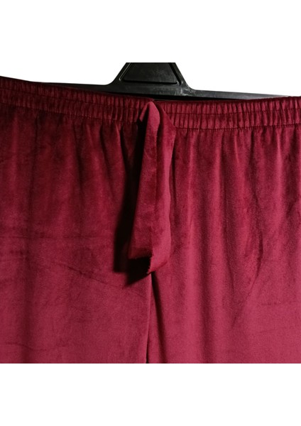 Kadın Bayan Fransız Kadife Battal Büyük Beden Bel ve Paçalar Lastikli Cepsiz Eşofman Altı Pantolon Pijama Altı Tayt modelleri