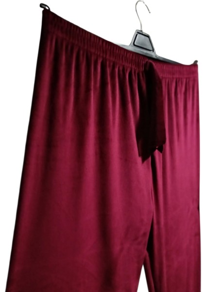 Kadın Bayan Fransız Kadife Battal Büyük Beden Bel ve Paçalar Lastikli Cepsiz Eşofman Altı Pantolon Pijama Altı Tayt indirimleri