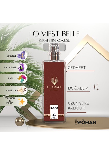 Lo Viest Belle Edp 50 ml – Tatlı, Çiçeksi ve Oryantal Kadın Parfümü (K-008)