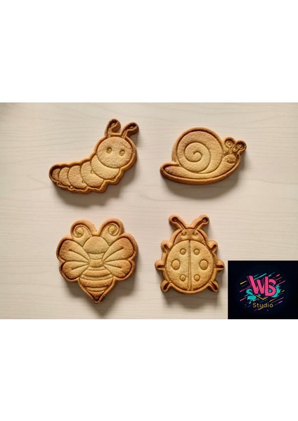 4'lü Sevimli Böcekler Kurabiye Kalıbı ve Şeker Hamuru Şekillendirici Set fiyatları