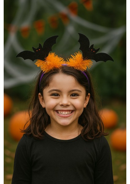 Karanlık Yarasa Tac Parlak Turuncu Parti Aksesuar Halloween Cadılar Bayramı Çocuk Kostum Tacı