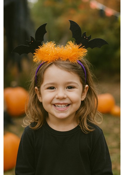 Karanlık Yarasa Tac Parlak Turuncu Parti Aksesuar Halloween Cadılar Bayramı Çocuk Kostum Tacı modelleri