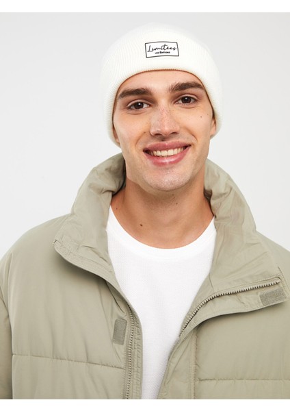 Yeni Sezon Etiket Baskılı Erkek Triko Bere