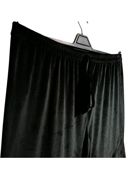 Kadın Bayan Fransız Kadife Battal Büyük Beden Bel ve Paçalar Lastikli Cepsiz Eşofman Altı Pantolon Pijama Altı Tayt modelleri