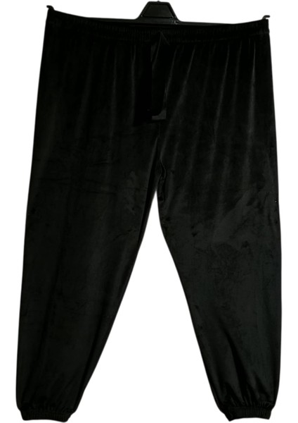 Kadın Bayan Fransız Kadife Battal Büyük Beden Bel ve Paçalar Lastikli Cepsiz Eşofman Altı Pantolon Pijama Altı Tayt fırsatları