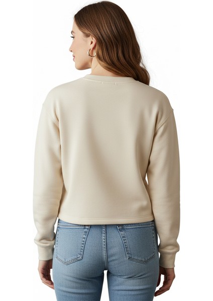 Aber Yog Kadın Bej Bisiklet Yaka Sweatshirt fiyatları