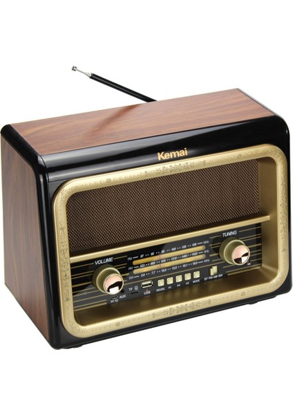 Kemai MD-1911BT Şarjlı Nostaljik Bluetooth Fm Radyo USB Sd Mp3 fiyatları