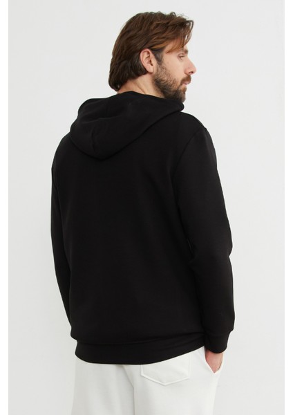 Yarım Fermuarlı Kapüşonlu Modal Sweatshirt