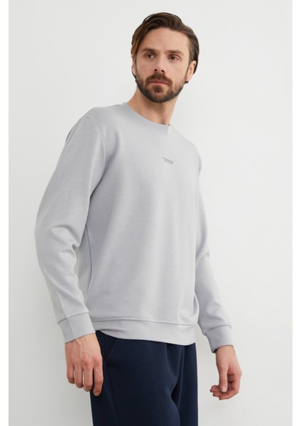 Basic Bisiklet Yaka Modal Kumaş Sweatshirt