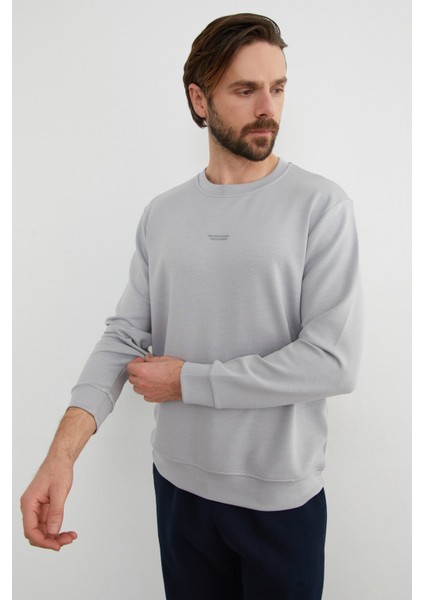 Basic Bisiklet Yaka Modal Kumaş Sweatshirt indirimleri