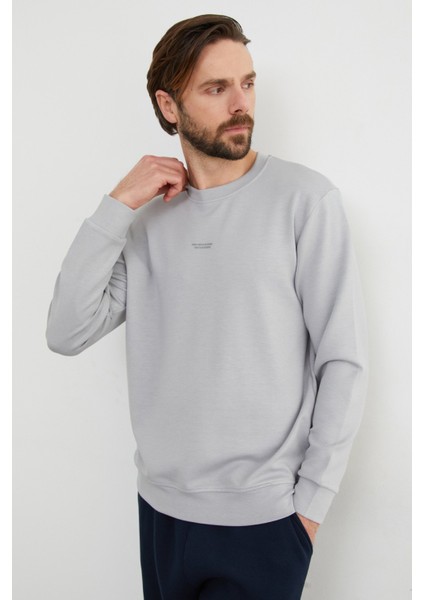 Basic Bisiklet Yaka Modal Kumaş Sweatshirt