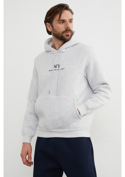 3 Iplik Ny Baskılı Kapüşonlu Sweatshirt modelleri