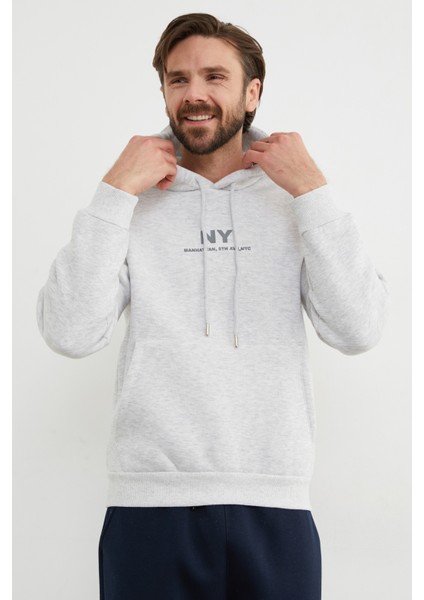 3 Iplik Ny Baskılı Kapüşonlu Sweatshirt indirimleri