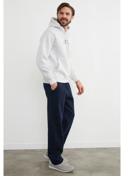 3 Iplik Ny Baskılı Kapüşonlu Sweatshirt