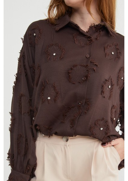 Taş Işlemeli Püsküllü Salaş Gömlek modelleri