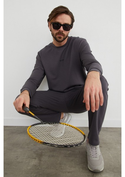Basic Bisiklet Yaka Modal Kumaş Sweatshirt