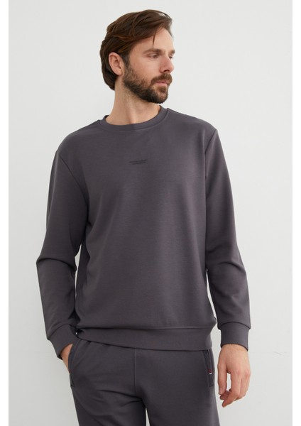Basic Bisiklet Yaka Modal Kumaş Sweatshirt fırsatları