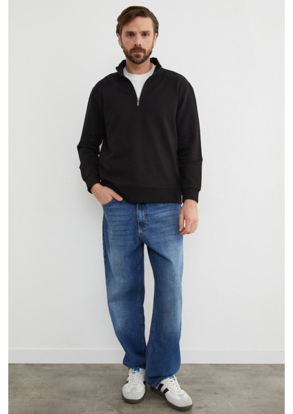 Fitilli Yarım Fermuarlı Sweatshirt modelleri