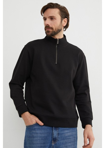 Fitilli Yarım Fermuarlı Sweatshirt indirimleri