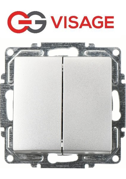 Visage Ambiance Gümüş Komütatör Anahtar Çerçevesiz - Priz ve Anahtar Için Uyumlu Çerçeve