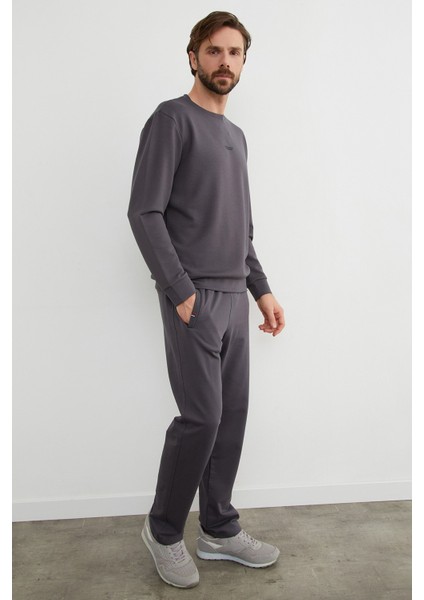 Basic Bisiklet Yaka Modal Kumaş Sweatshirt indirimleri