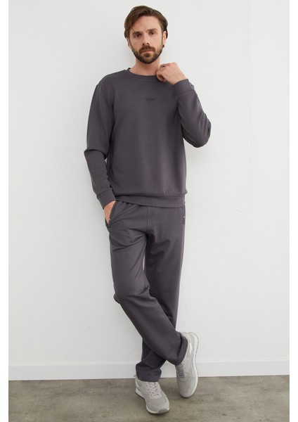 Basic Bisiklet Yaka Modal Kumaş Sweatshirt