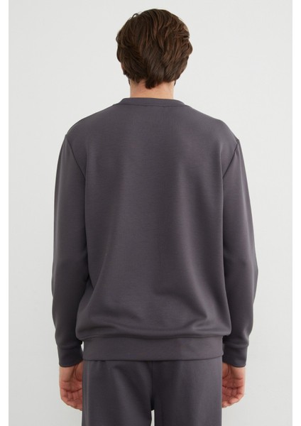 Basic Bisiklet Yaka Modal Kumaş Sweatshirt