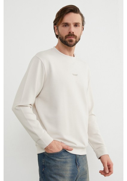 Basic Bisiklet Yaka Modal Kumaş Sweatshirt
