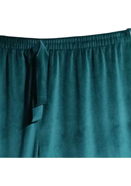 Kadın Bayan Fransız Kadife Battal Büyük Beden Bel ve Paçalar Lastikli Cepsiz Eşofman Altı Pantolon Pijama Altı Tayt modelleri