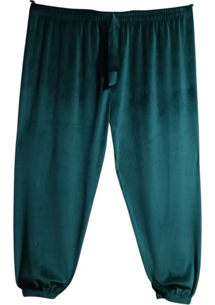 Kadın Bayan Fransız Kadife Battal Büyük Beden Bel ve Paçalar Lastikli Cepsiz Eşofman Altı Pantolon Pijama Altı Tayt fırsatları