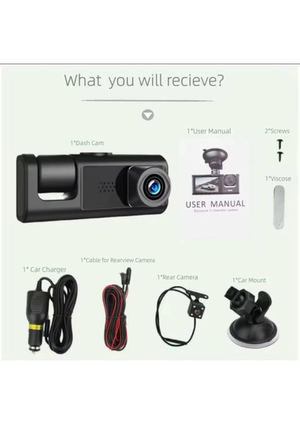 3 Kanal Araba Dvr Hd 1080P 3 Lensli Araç Içi Kameraüç Yönlü Kamera Dvr Araç Kamera modelleri