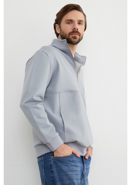 Yarım Fermuarlı Dik Yaka Sweatshirt modelleri